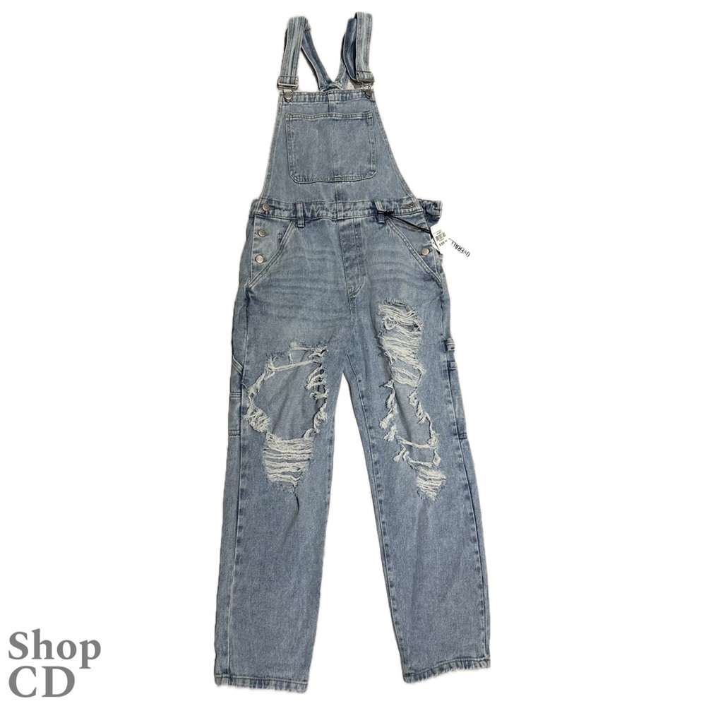 NWT Refuge Distressed Denim Overalls